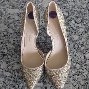 Jessica Simpson Sparkling Gold Women's Heels